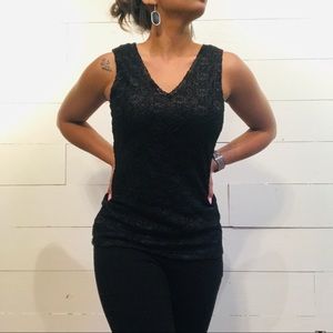 Banana Republic Tank Top Lace Stretchy V Neck